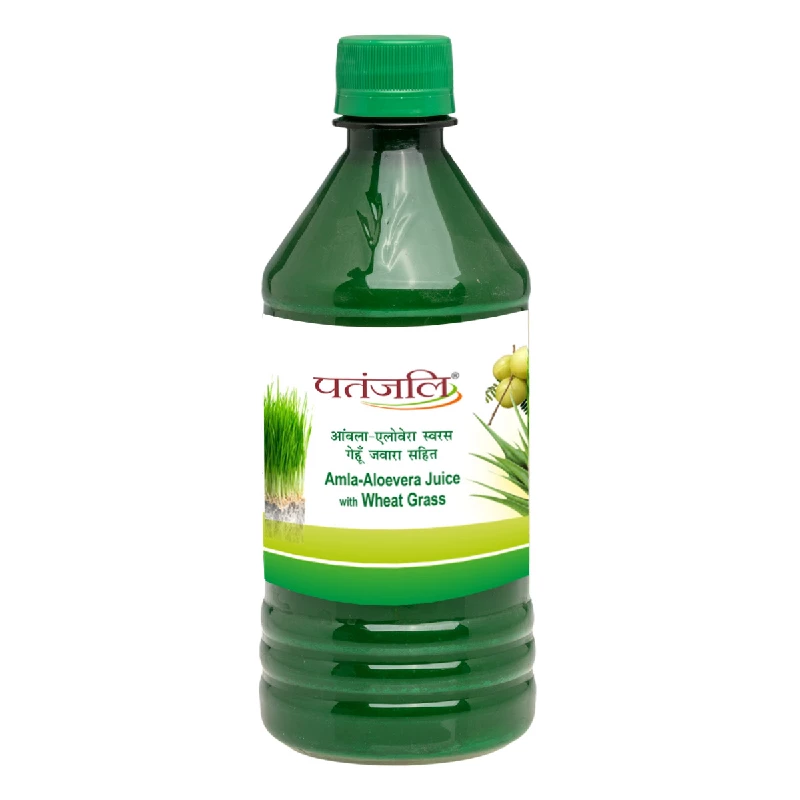 Patanjali Amla Aloevera with Wheat Grass Juice, 500 ml-1.webp